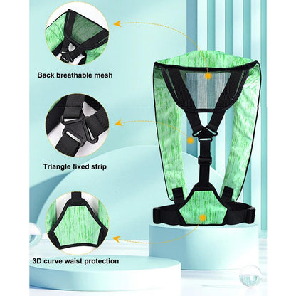 Automatic inflatable life jacket for adult swimming, water sports life jacket, automatic and manual - Wild Frontier Gear LLC