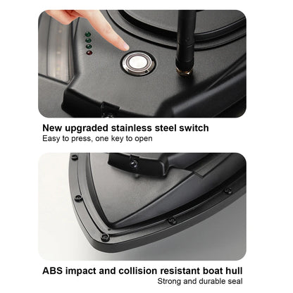 Fishing Bait Boat 500m Remote Control Bait Boat Dual Motor Fish Finder 1.5KG Loading Support Automatic Cruise with LED Light