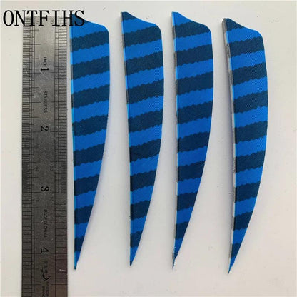 24 Pcs ONTFIHS 4Inch Fletching Arrow Striped Shield Cut Turkey Feather Archery DIY Hunting Accessories - Wild Frontier Gear LLC