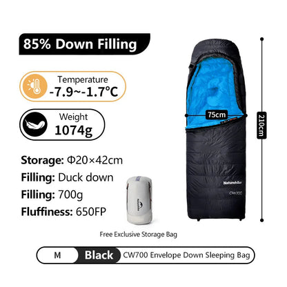 Naturehike CW400 CW700 Sleeping Bag Lightweight Duck Down Winter Thick Warm Ultralight Outdoor Hiking Camping Travel Equipment Wild Frontier Gear LLC
