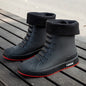 Versatile Casual Short-barreled Waterproof Shoes Men Women Lined With Fleece Warmth Anti-slip Wear-resistant Outdoors Rain Boots - Wild Frontier Gear LLC