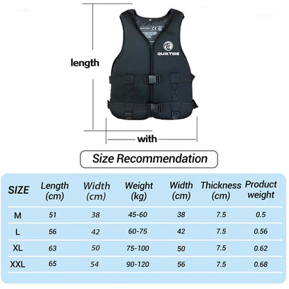 Neoprene Life Jacket for Adult Children New Water Sport Buoyancy Jacket Life Vest Swimming Boating Skiing Driving Vest Drifting - Wild Frontier Gear LLC