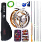 Sougayilang Fly Fishing Rod and Reel Full Kit 5sections Carbon Fly Fishing Rod and 5/6 Reel Perch Fly Fishing Suitable for Pesca - Wild Frontier Gear LLC