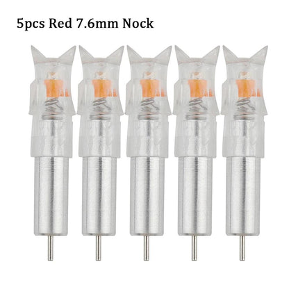5/6pcs Archery LED Lighted Nocks Fit 7.6mm Universal Arrow Shaft Glowing Tail Carbon Crossbow Bolts Hunting Shooting Accessories - Wild Frontier Gear LLC