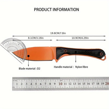 15201 Fixed Blade Knife Drop Point Blade Camping Hunting Self-defense Durable Portable Tools with Sheath Knives for Men Gifts