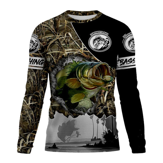 2023 New Spring And Autumn Men's Long Sleeve T-shirt With Fish Pattern Printing Outdoor Fishing Essential T-shirt XS-5XL - Wild Frontier Gear LLC