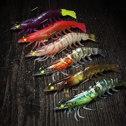 1Pcs Lifelike Artificial Luminescent Shrimp Fishing Lure Fishing Luminous Lures Fishing Bait Hooks 9cm 12g Shrimp Fake Bait