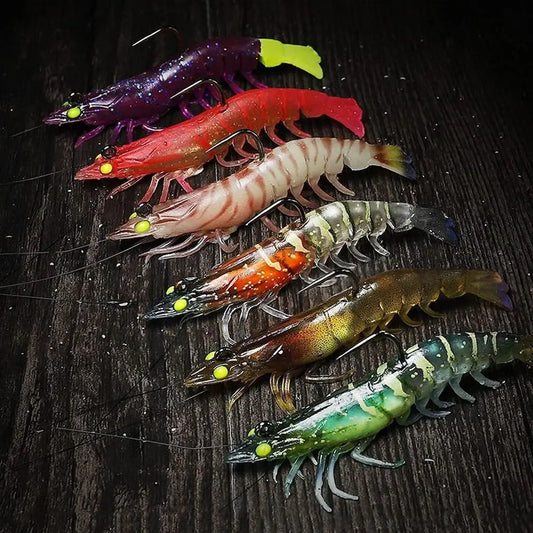 1Pcs Lifelike Artificial Luminescent Shrimp Fishing Lure Fishing Luminous Lures Fishing Bait Hooks 9cm 12g Shrimp Fake Bait