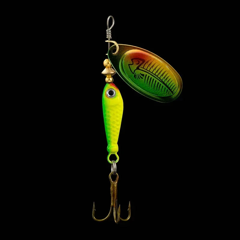 1pcs Rotating Metal Spinner Fishing Lures 9.1g 7cm Sequins Iscas Artificial Hard Baits Crap Bass Treble Hook Tackle Accessories Wild Frontier Gear LLC