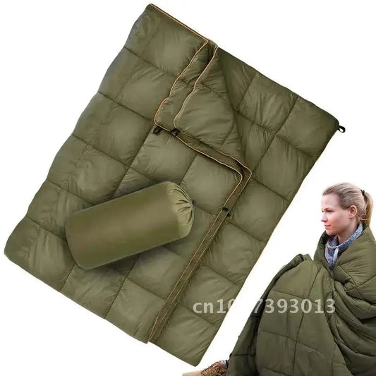 Camping Down Blanket Soft Military Waterproof Poncho Liner Quilt Hiking Travel Accessories Pad Mat Outdoor Sleeping Ultralight Wild Frontier Gear LLC