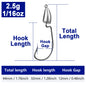 FishTrip 10Pcs Bullet Jig Heads Fishing Hooks 1.75g~14g Texas Rig Saltwater Freshwater Offset Weighted Hook Weedless