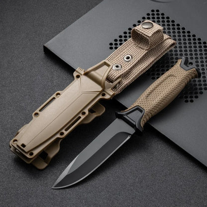 high-quality Stainless Steel Tactical Knife, Wilderness Survival Knife, Portable Self-Defense Straight Knife Set