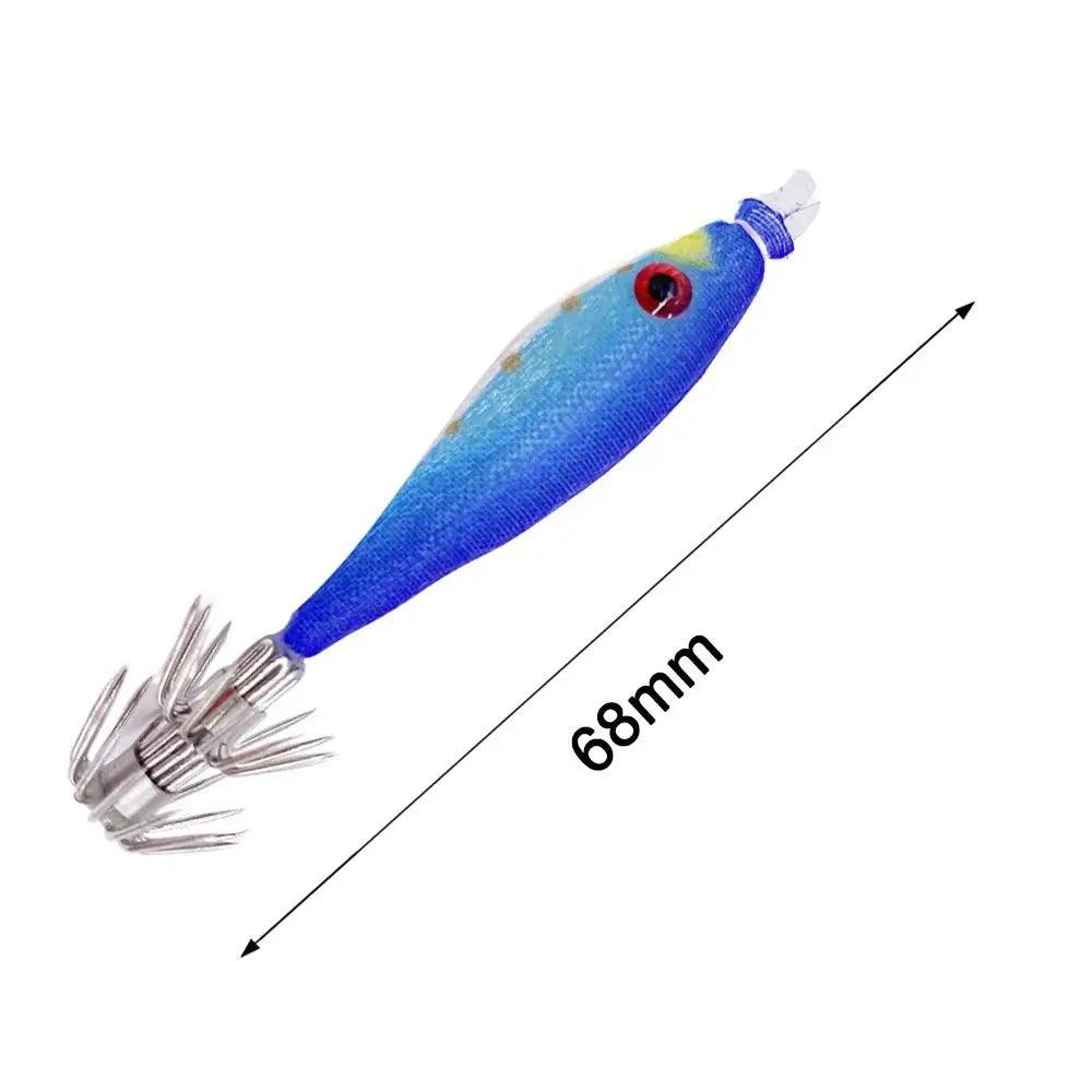 68mm Noctilucent Squid and Shrimp Fishing Lure Jigs - 2 Pack Artificial Bait for Ocean Fishing - Wild Frontier Gear LLC