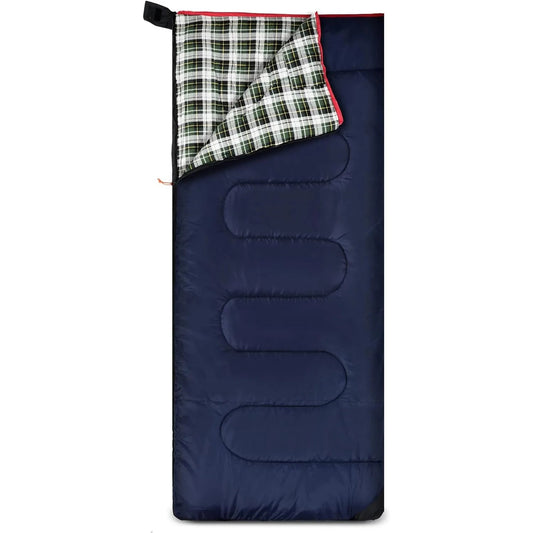 REDCAMP Cotton Flannel Sleeping Bag for Camping Backpacking, Adults Cold Weather Envelope Sleeping Bags with 2/3/4lbs Filling Wild Frontier Gear LLC