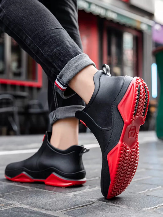 Rain Shoes Ankle Waterproof Shoes Women Rain Boots Men Anti-slip Wear-resistant Plush Fashion Kitchen Work Boots Summer Winter - Wild Frontier Gear LLC