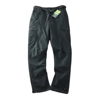 Mens Windproof Waterproof Cargo Pants Fleece Warm Thick Military Tactical Cotton Trousers Men Outdoor Multi Bag Camping Pants