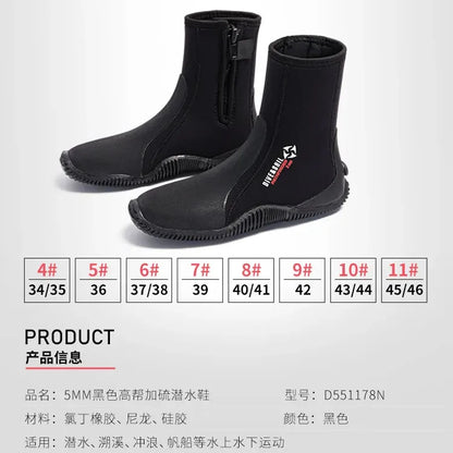 5mm & 3mm Neoprene Dive Boots – Keep Your Feet Warm and Ready for Any Water Adventure