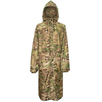 Camouflage Long Raincoat for Men Tactics Camo Waterproof Poncho Woman Coat Against Rain Fishing Hiking Conjoined Cover Clothing