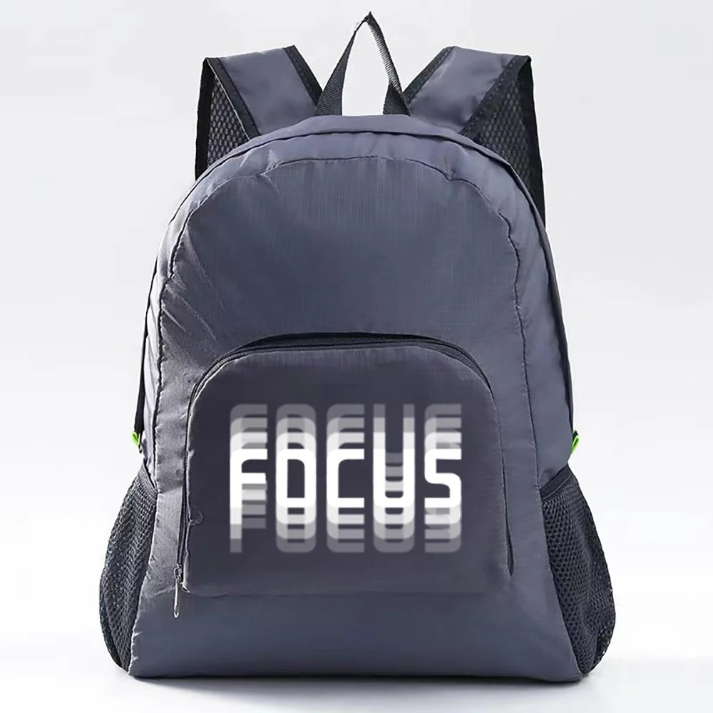 Lightweight Foldable Backpack Sports Travel Hiking Climbing Bag Text Printed Portable Outdoor Pack for Women Men Travel Storage