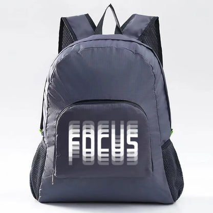 Lightweight Foldable Backpack Sports Travel Hiking Climbing Bag Text Printed Portable Outdoor Pack for Women Men Travel Storage