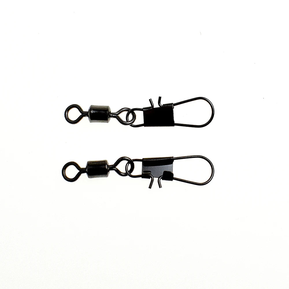 50pcs Fishing Swivels Interlock Snap Pin Ball Bearing Swivel Rolling Solid Rings Connector