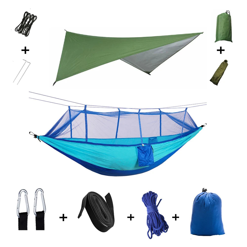 Anti Outdoor Camping Hammock With Mosquito Net And Rain Tent Equipment Supplies Shelters Camp Bed Survival Portable Hammock Wild Frontier Gear LLC