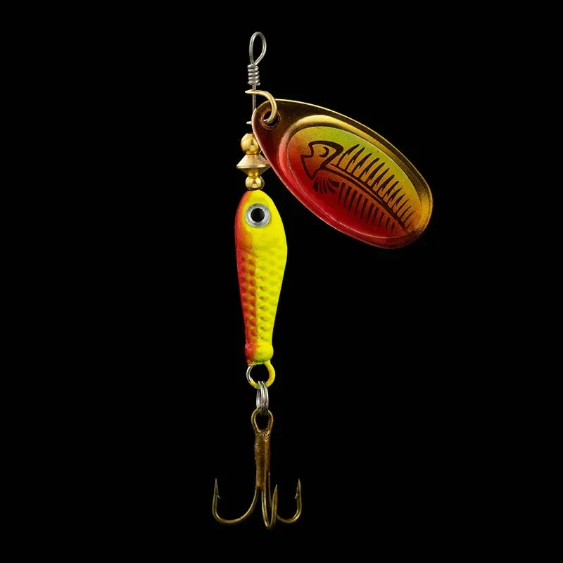 1pcs Rotating Metal Spinner Fishing Lures 9.1g 7cm Sequins Iscas Artificial Hard Baits Crap Bass Treble Hook Tackle Accessories Wild Frontier Gear LLC