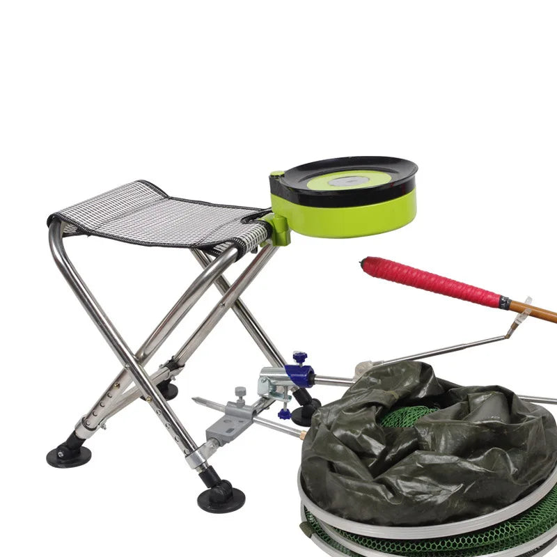 Adult Mini Fishing Chair Seating Foldable Outdoor Stainless Steel All-terain Light Weight  Legs Adjustable Portable Fishing Gear - Wild Frontier Gear LLC