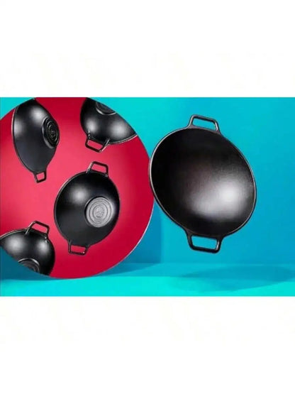 Lodge BOLD 14 Inch Seasoned Cast Iron Wok; Design-Forward Cookware Wild Frontier Gear LLC