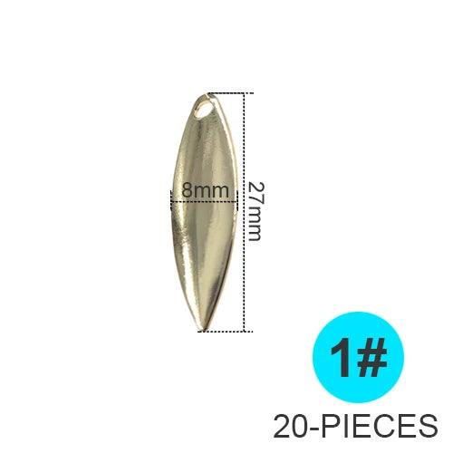 Set of 10 Willowleaf Blades Fishing Lure Accessories with Ball Bearing Swivels for Spinnerbaits and Buzzbaits - Wild Frontier Gear LLC