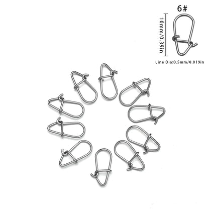 100pcs/lot nice Snap Fishing Barrel Swivel Safety Snaps Hooks Fishhook Fishing Tackle Box Accessory tool lures