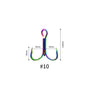 FLYSAND 10Pcs/Box Treble Fishing Hook Stainless Steel Saltwater Freshwater Colourful Rainbow Anchor Three Hooks #4 #6 #8 #10