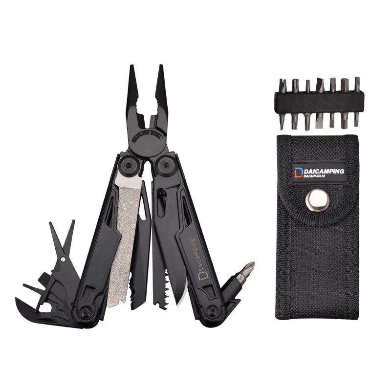 Daicamping DL12 Outdoors Stripper Camping Gear Multi Pliers Multifunctional 7CR17MOV Folding Knife Tools Multitool Clip Clamp Wild Frontier Gear LLC