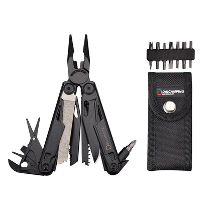Daicamping DL12 Outdoors Stripper Camping Gear Multi Pliers Multifunctional 7CR17MOV Folding Knife Tools Multitool Clip Clamp Wild Frontier Gear LLC