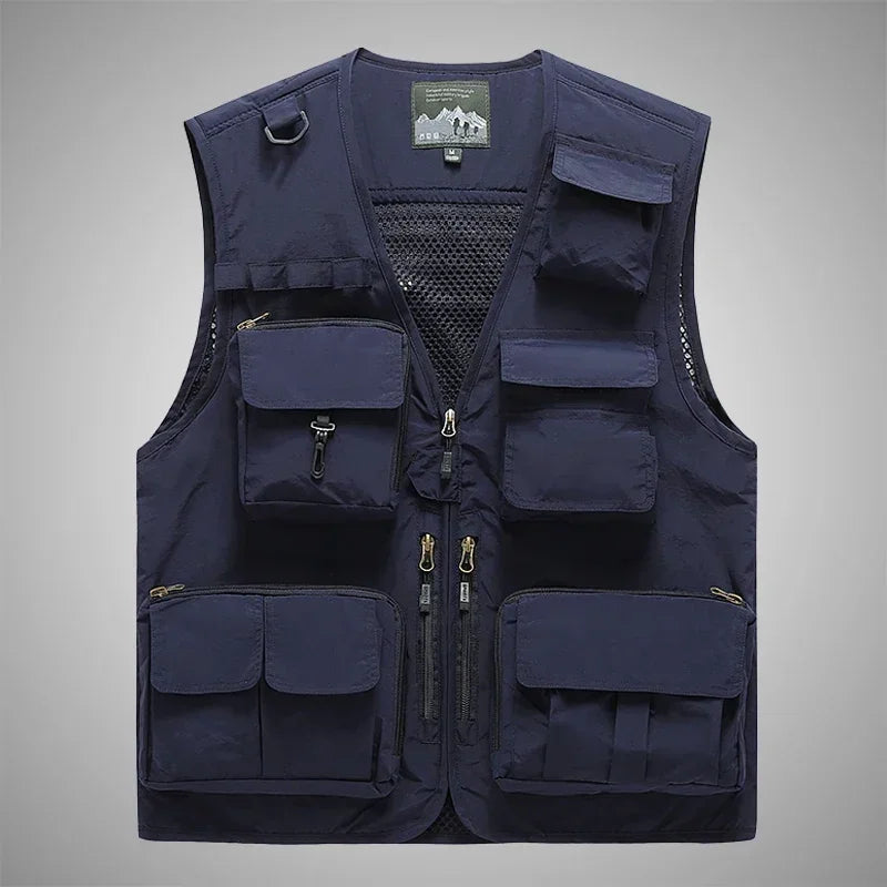 7XL 14 Pockets Summer New Men US Tactical Hiking Fishing Vest Man Photographer Waistcoat Mesh Cargo Sleeveless Jacket Tool Vest - Wild Frontier Gear LLC
