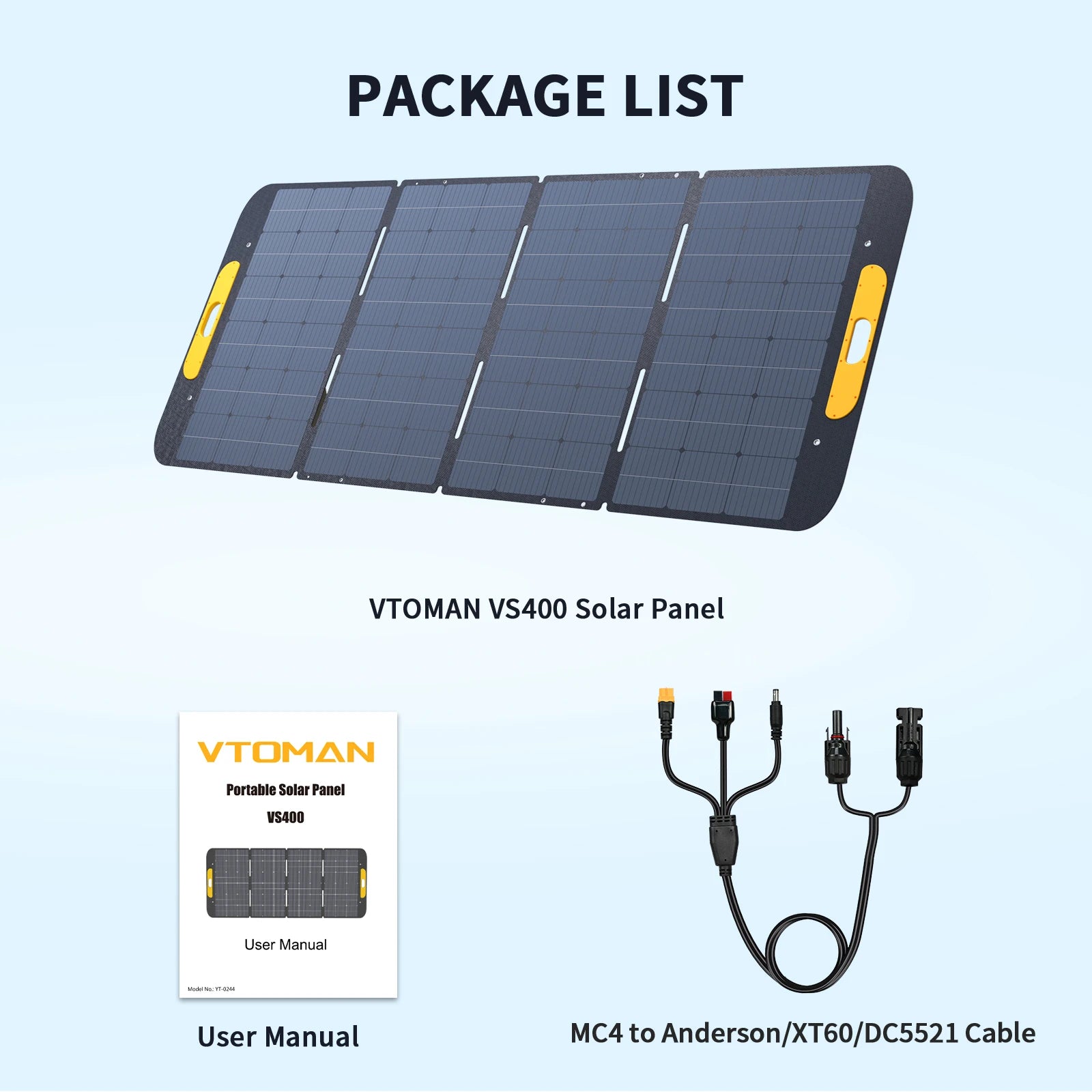 VTOMAN VS400W Foldable Solar Panels Cell 40.32V Portable Solar Charging Panel Complete Kit for Outdoor Tourism Power Station Wild Frontier Gear LLC