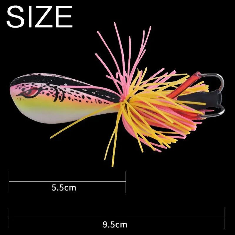 FLYSAND Floating Frog Fishing Lures 9g - Weedless Design with Double Sharp Hooks for Predator Fish - Wild Frontier Gear LLC