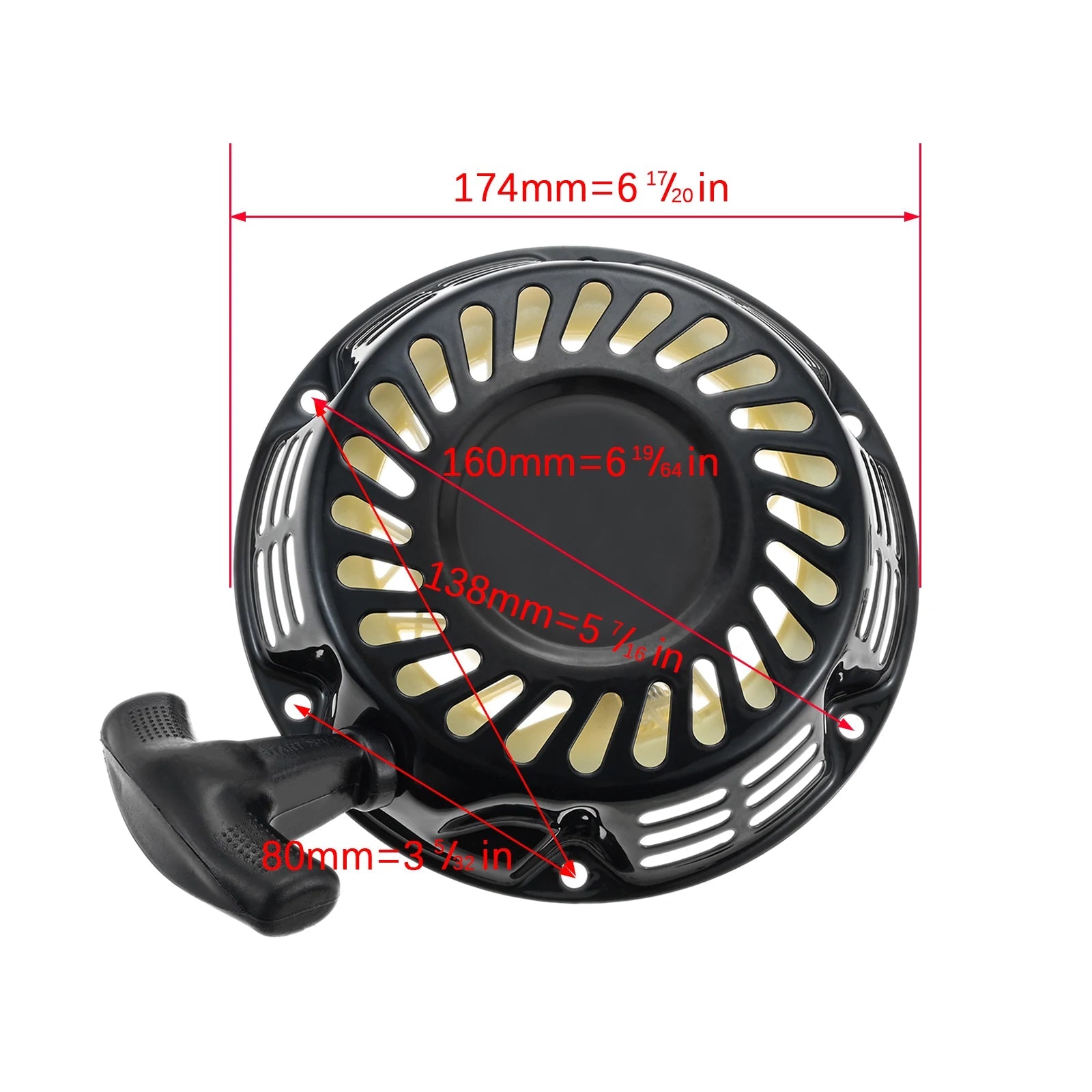 Recoil Starter Assy Fit For Coleman Baja Messimo Lifan Ducar 212Cc 196Cc 224Cc Harbor Freight Predator 212 224 7HP Pull Start Wild Frontier Gear LLC