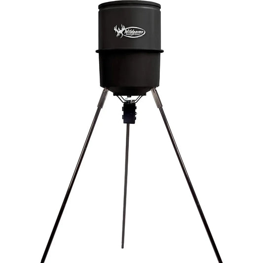 for Quick-Set 225 lb Game Feeder with Digital Timer | Durable Tripod Corn/Pellet Hunting Feeder with 1-4 Available Feed Times