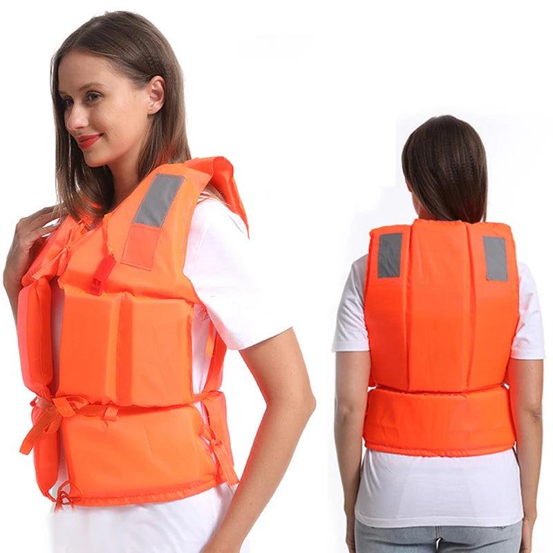 New Orange Adult Childen Foam Flotation Swimming Life Jacket Vest With Whistle Boats Fishing Vest Swimming Drifting Vest - Wild Frontier Gear LLC