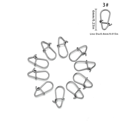 100pcs/lot nice Snap Fishing Barrel Swivel Safety Snaps Hooks Fishhook Fishing Tackle Box Accessory tool lures