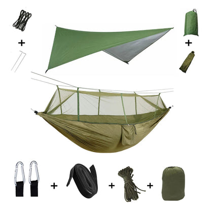 Anti Outdoor Camping Hammock With Mosquito Net And Rain Tent Equipment Supplies Shelters Camp Bed Survival Portable Hammock Wild Frontier Gear LLC