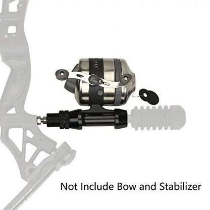 Bowfishing Spincast Reel with Adjustable Fishing Reel Seat for Right and Left Hand Use on Compound Bows - Wild Frontier Gear LLC