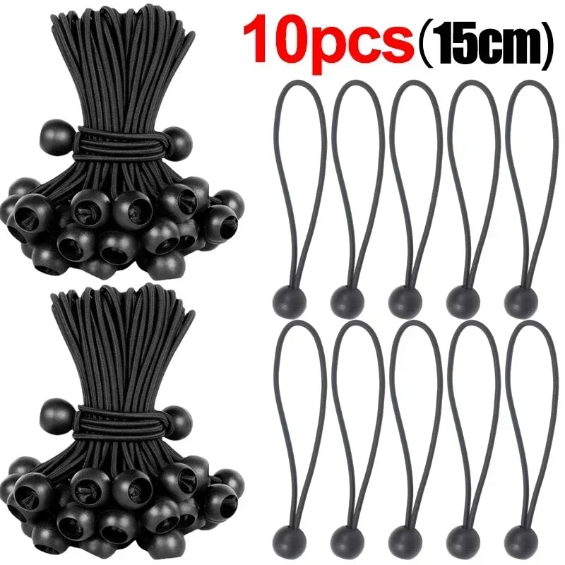 Outdoor Elastic Ball Rope Bungee Cords Portable Tent Fixing Tarpaulin Awning Canopy Heavy Duty Tarp Tie Down for Shelter Cargo Wild Frontier Gear LLC