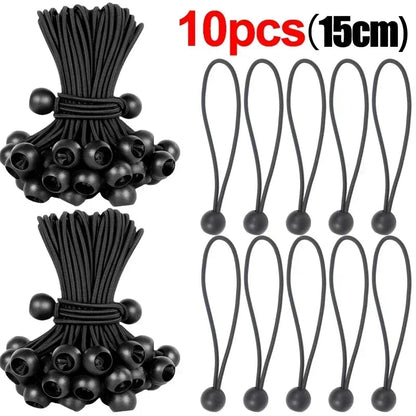 Outdoor Elastic Ball Rope Bungee Cords Portable Tent Fixing Tarpaulin Awning Canopy Heavy Duty Tarp Tie Down for Shelter Cargo Wild Frontier Gear LLC