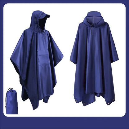 Outdoor 3in1 Hooded Waterproof Military Raincoat Poncho Motorcycle Camping Hiking Travel Rain Cover Tent