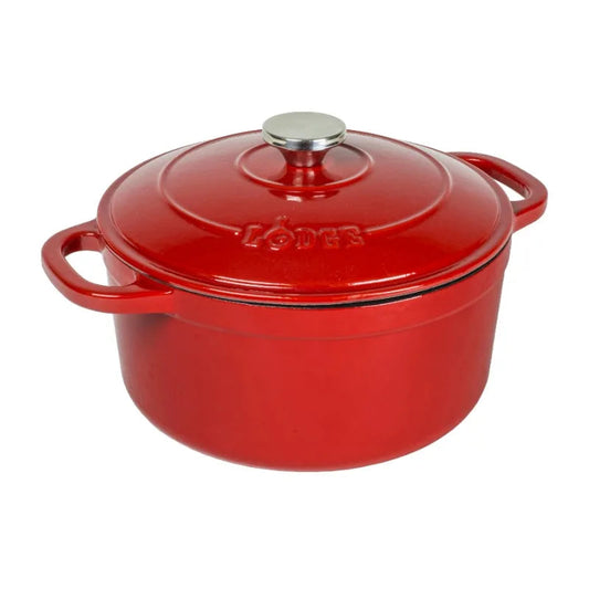 Lodge Cast Iron 5.5qt Red Enameled Dutch Oven Wild Frontier Gear LLC