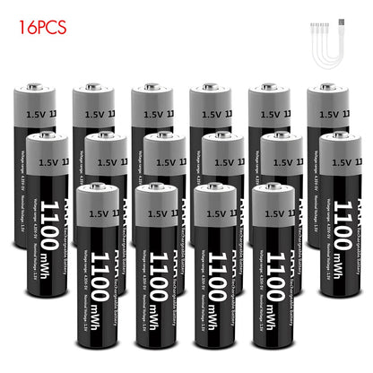 MATOV 1.5V AAA USB Li-ion Rechargeable Battery Aaa 1.5V 1100mWh Lithium Batteries with 4-in-1 Cable for Toys Camera Flashlight Wild Frontier Gear LLC