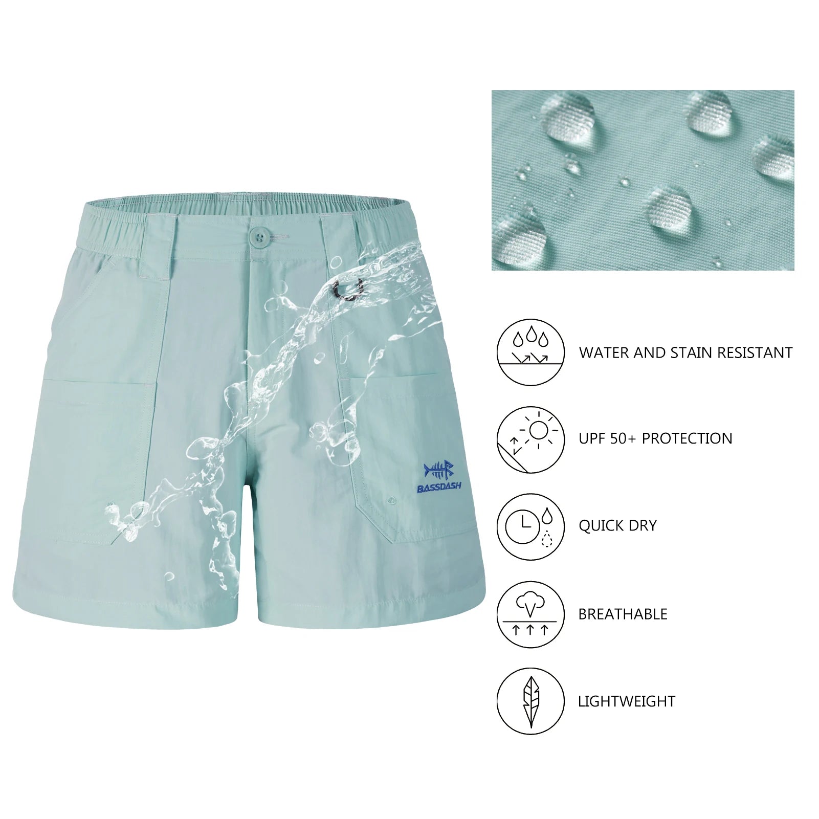 Bassdash Youth 5" Fishing Shorts UPF 50+ Water Resistant Quick Dry Boys Girls Hiking Cargo Shorts with Pockets FP03Y - Wild Frontier Gear LLC
