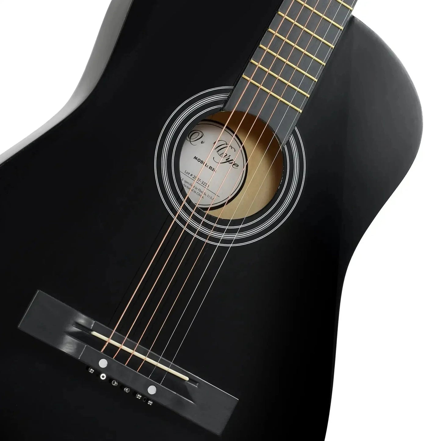 38Inch Beginner Acoustic Guitar Starter Package, Black Wild Frontier Gear LLC